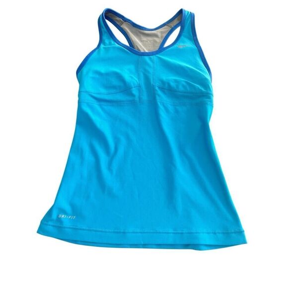 Nike Womens Tank Top Built in Bra Size S Blue Jogging Gym Training Sports size S - Picture 3 of 6